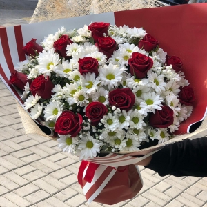  Manavgat Flower - 15 Roses and Chrysanthemums