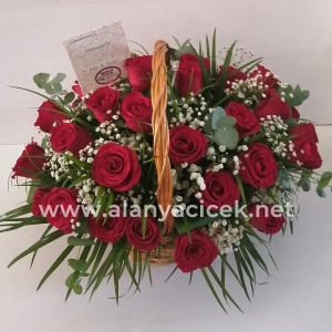  Manavgat Flower Delivery - 33 Roses in Basket