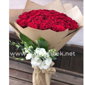 Manavgat Florist - 77 Red Roses Bouquet