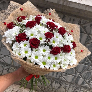  Manavgat Flower - 15 Roses and Chrysanthemums