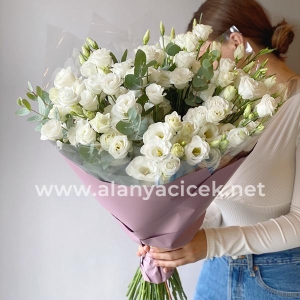  Manavgat Flower Order - Eustoma Bouquet White