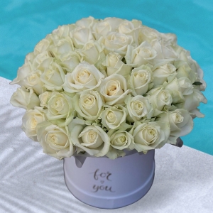  Manavgat Flower Order - 45 White Roses in Box