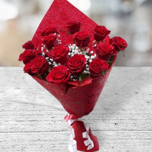  Manavgat Florist - 15 Red Roses Gypsophilia