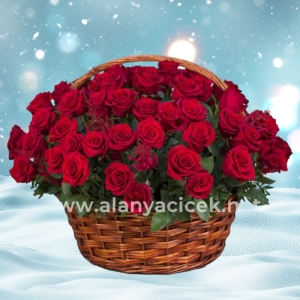  Manavgat Flower Delivery - 51 Roses in Basket