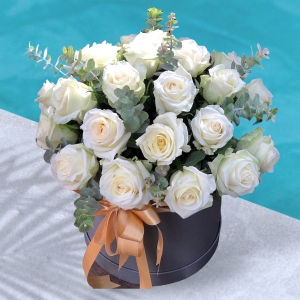  Manavgat Flower Order - 29 White Roses in Box