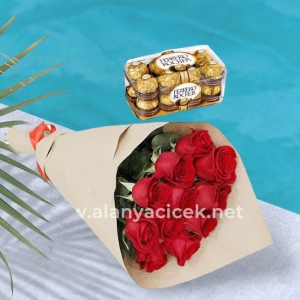  Manavgat Flower - 11 Red Roses Ferroli Rocher