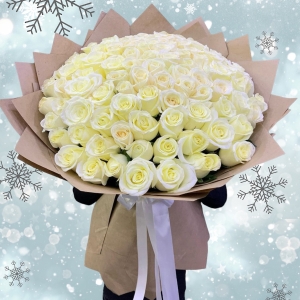 Manavgat Florist - Bouquet of 85 White Roses