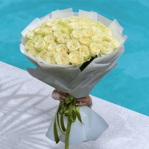  Manavgat Flower - 51 White Roses Bouquet