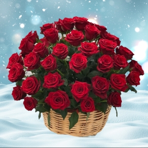  Manavgat Flower - 45 Red Roses in Basket